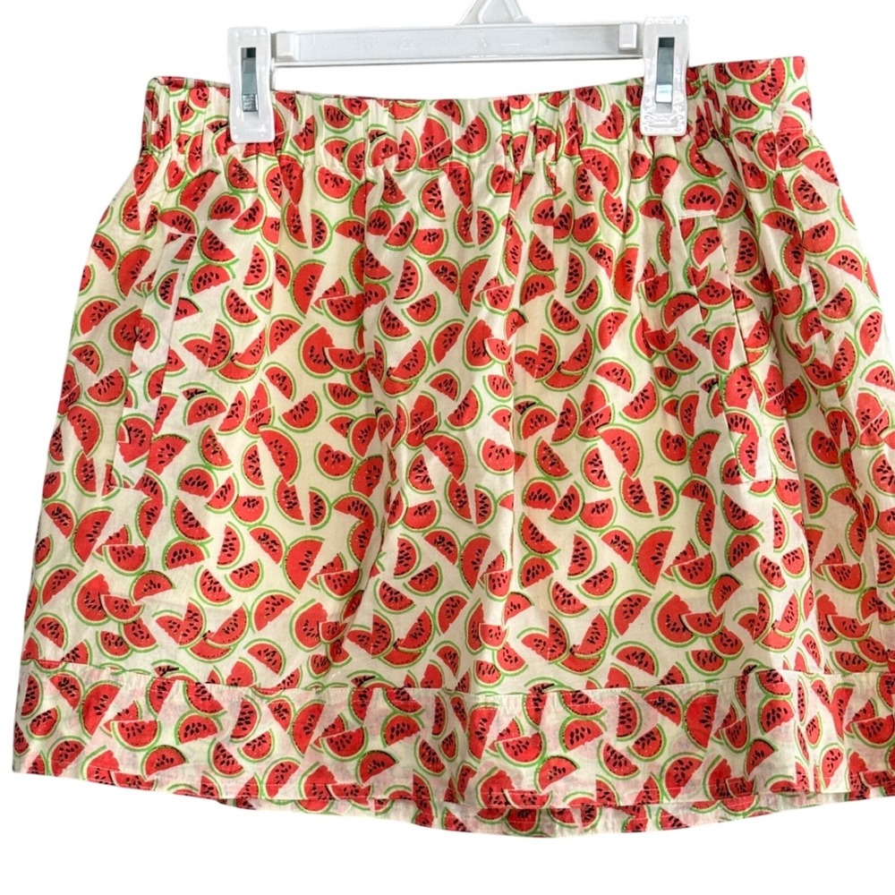 J.Crew Womens Mini‎ Skirt Watermelon Print S Cotton Elastic Waist Resort 37577